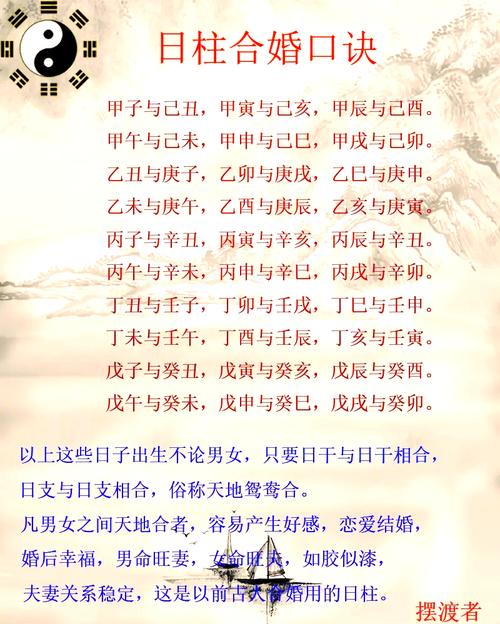 八字合婚口訣，民間八字合婚口訣