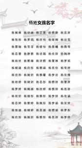 帶揚字的女孩名字大全