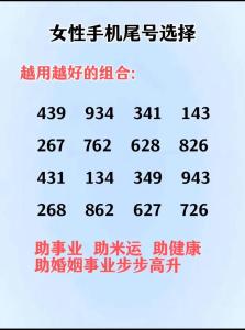 女人手機號數(shù)字能旺夫 手機大吉尾數(shù)號碼