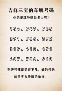 車牌號什么數字吉利 數字能量學選大吉號