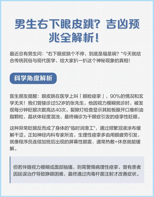 男人右眼下眼皮跳吉兇