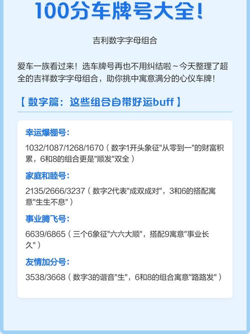 車牌選什么數字和字母好 吉利車牌號推薦