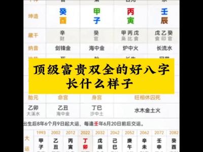 富貴命的八字特征