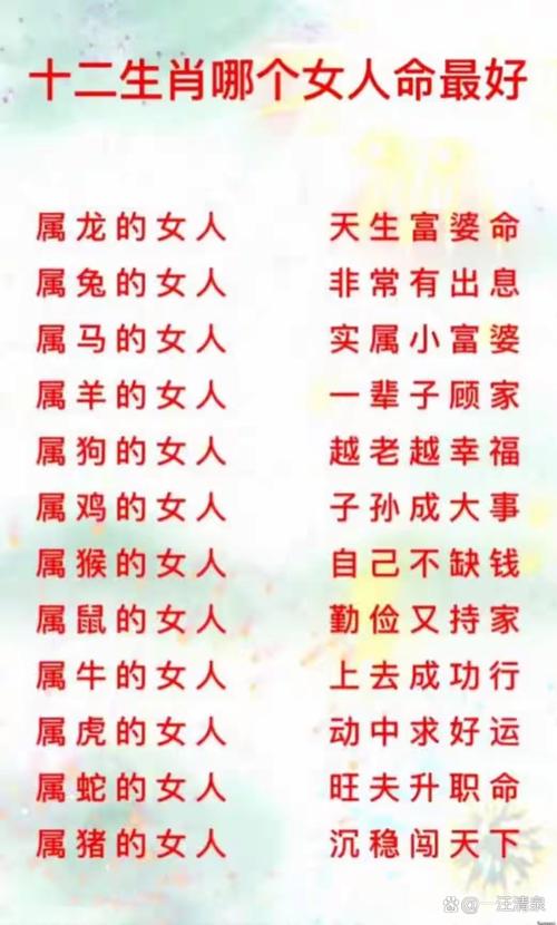 屬相女人的富貴命,十二生肖女哪個命最好?