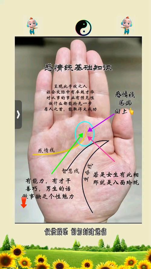 解析手相感情線圖解