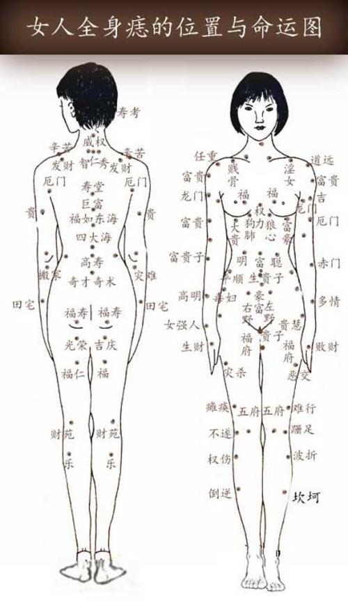 女人左肩膀痣的位置圖解 肩膀有痣的女性好么