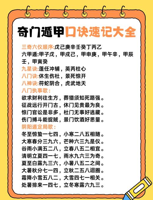 奇門遁甲八門口訣