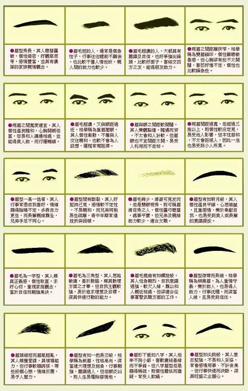 眉毛濃的女人面相圖解