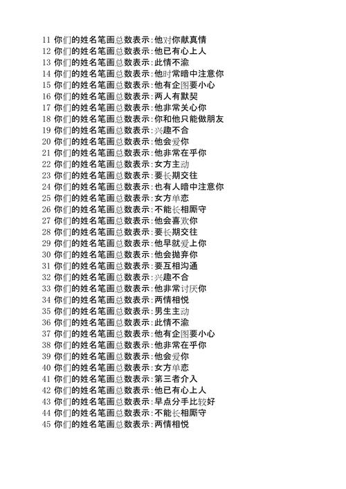 八字姓名配對 男女筆畫差的緣分