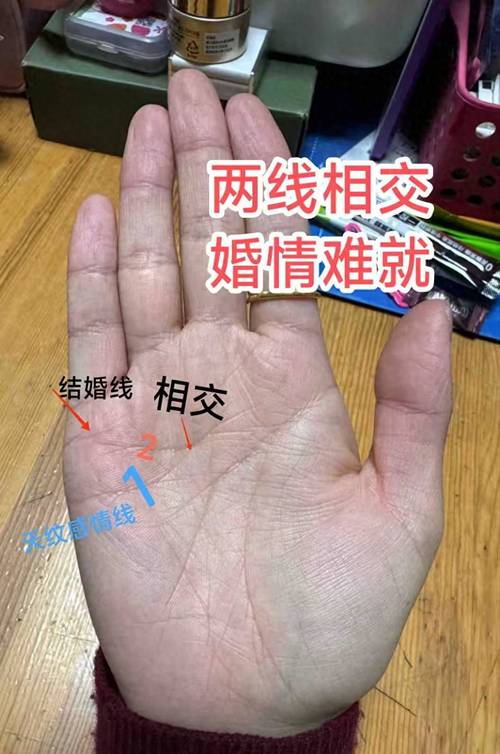 婚姻線兩條平行線 兩條感情線平直止于中指