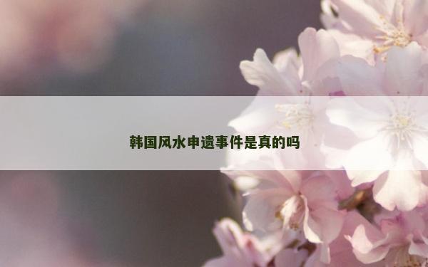 韓國風水申遺事件是真的嗎 韓國風水申遺事件是真的嗎