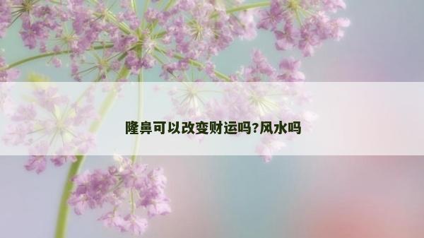 隆鼻可以改變財(cái)運(yùn)嗎?風(fēng)水嗎