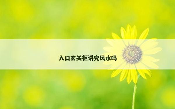 入口玄關柜講究風水嗎