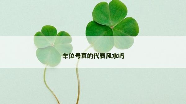 車位號(hào)真的代表風(fēng)水嗎