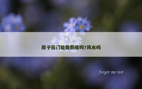 房子后門能做廚房嗎?風水嗎