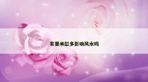 家里米缸多影響風水嗎 家里米缸多影響風水嗎