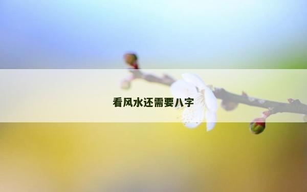 看風水還需要八字