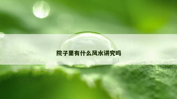 院子里有什么風(fēng)水講究嗎
