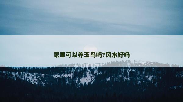 家里可以養玉鳥嗎?風水好嗎