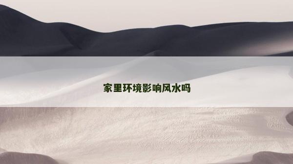 家里環境影響風水嗎