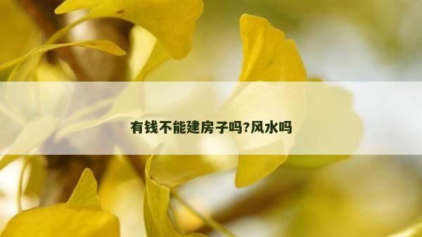 有錢不能建房子嗎?風水嗎