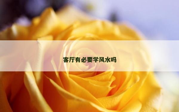 客廳有必要學風水嗎