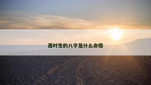 酉時生的八字是什么命格