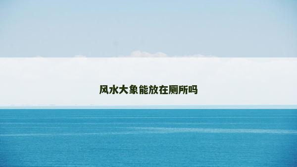風(fēng)水大象能放在廁所嗎