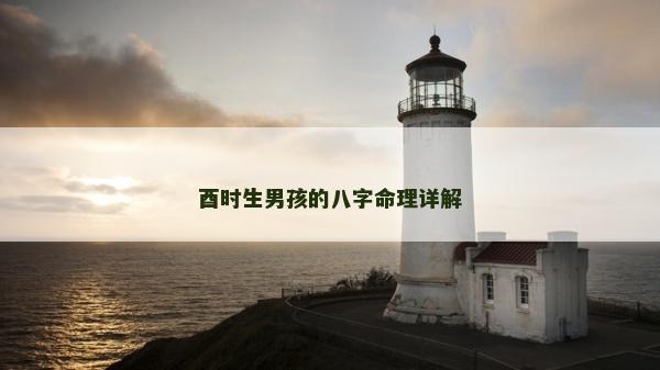 酉時生男孩的八字命理詳解