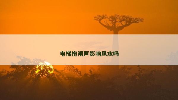 電梯抱閘聲影響風(fēng)水嗎 電梯抱閘聲影響風(fēng)水嗎