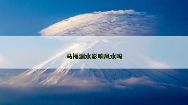 馬桶漏水影響風水嗎