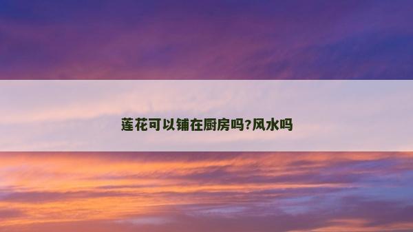 蓮花可以鋪在廚房嗎?風水嗎