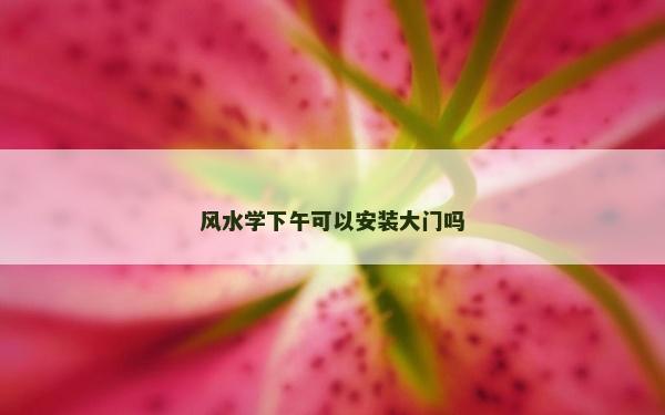 風水學下午可以安裝大門嗎