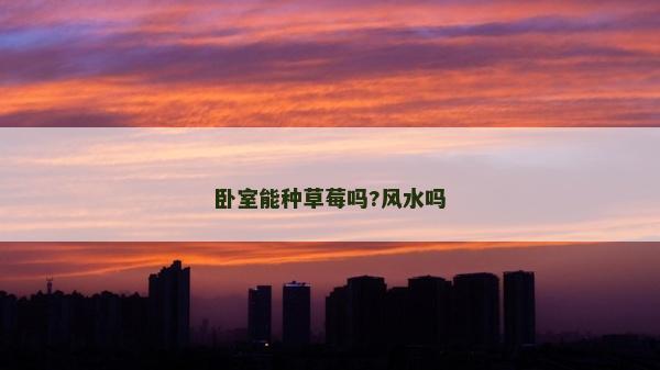 臥室能種草莓嗎?風水嗎