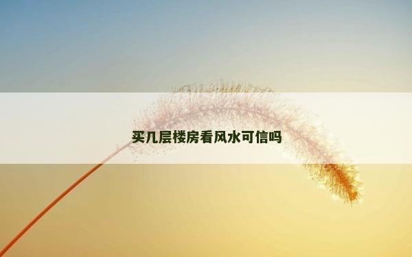 買幾層樓房看風(fēng)水可信嗎