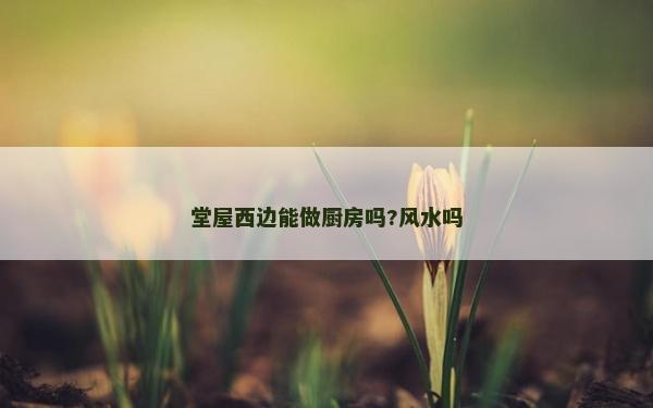 堂屋西邊能做廚房嗎?風(fēng)水嗎