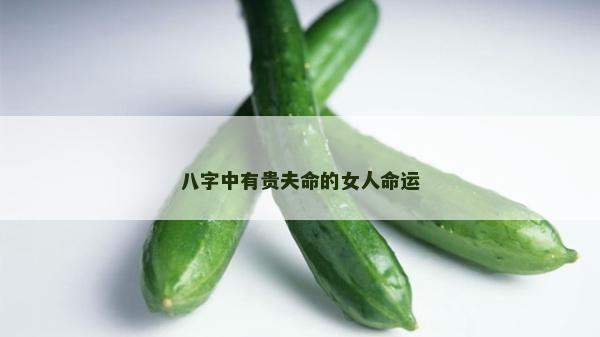 八字中有貴夫命的女人命運