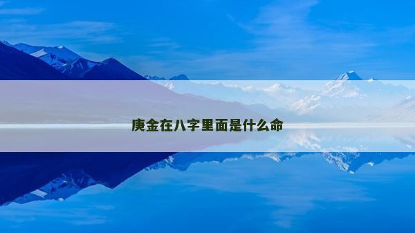 庚金在八字里面是什么命