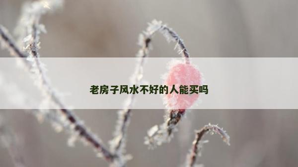 老房子風水不好的人能買嗎