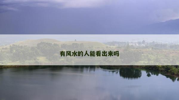 有風水的人能看出來嗎