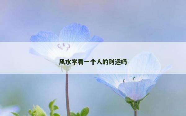 風水學看一個人的財運嗎 風水學看一個人的財運嗎