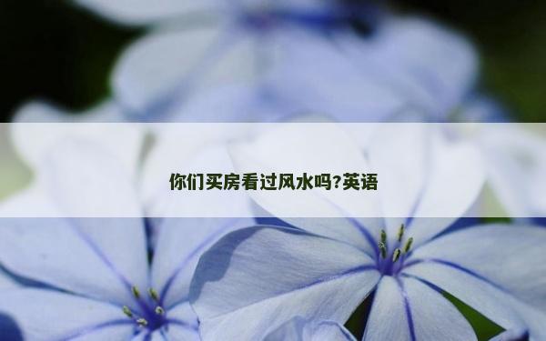 你們買房看過風水嗎?英語 你們買房看過風水嗎?英語