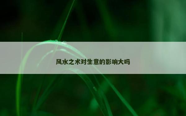 風水之術對生意的影響大嗎 風水之術對生意的影響大嗎