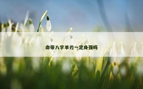 命帶八字羊刃一定身強(qiáng)嗎