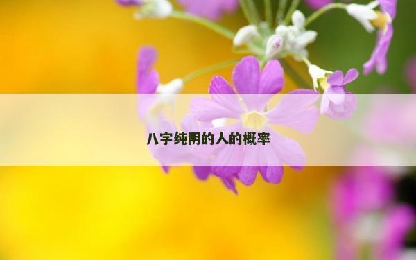 八字純陰的人的概率