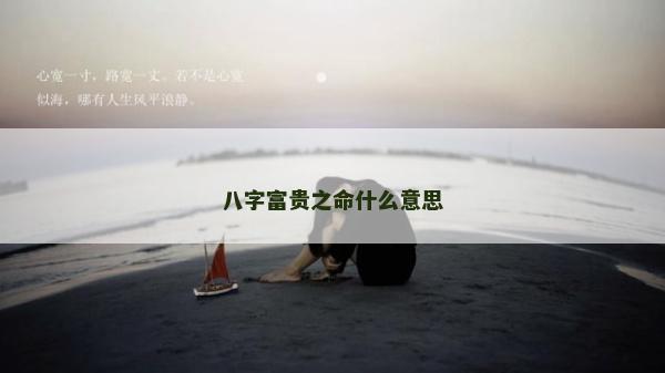 八字富貴之命什么意思
