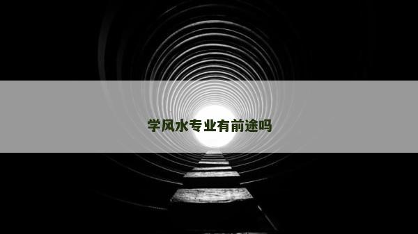學風水專業有前途嗎