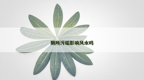 廁所污垢影響風水嗎