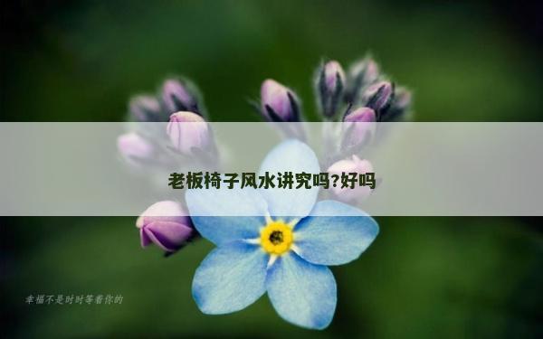 老板椅子風水講究嗎?好嗎