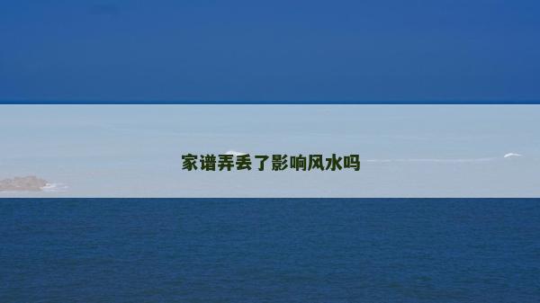 家譜弄丟了影響風水嗎